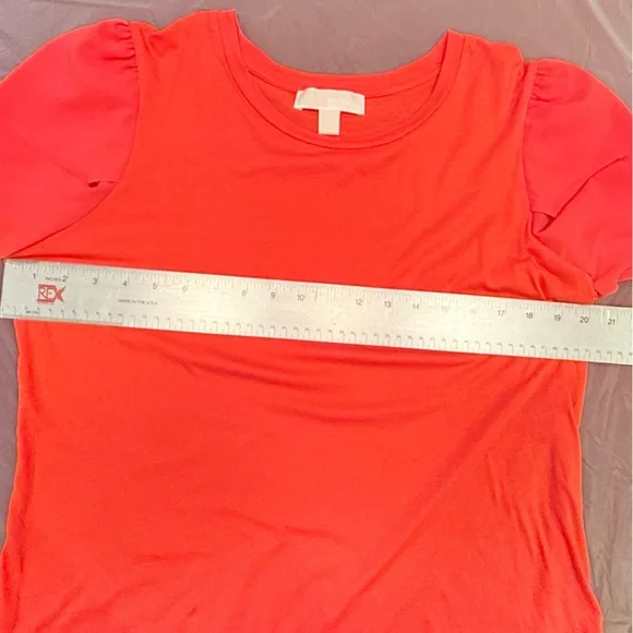 Michael Kors Orange Contrast Flutter Short Sleeve T-Shirt Size XL MSRP $95 - Picture 5 of 8